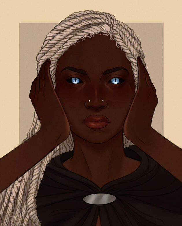Palenisa in the Hear No Evil pose, hands covering her ears.